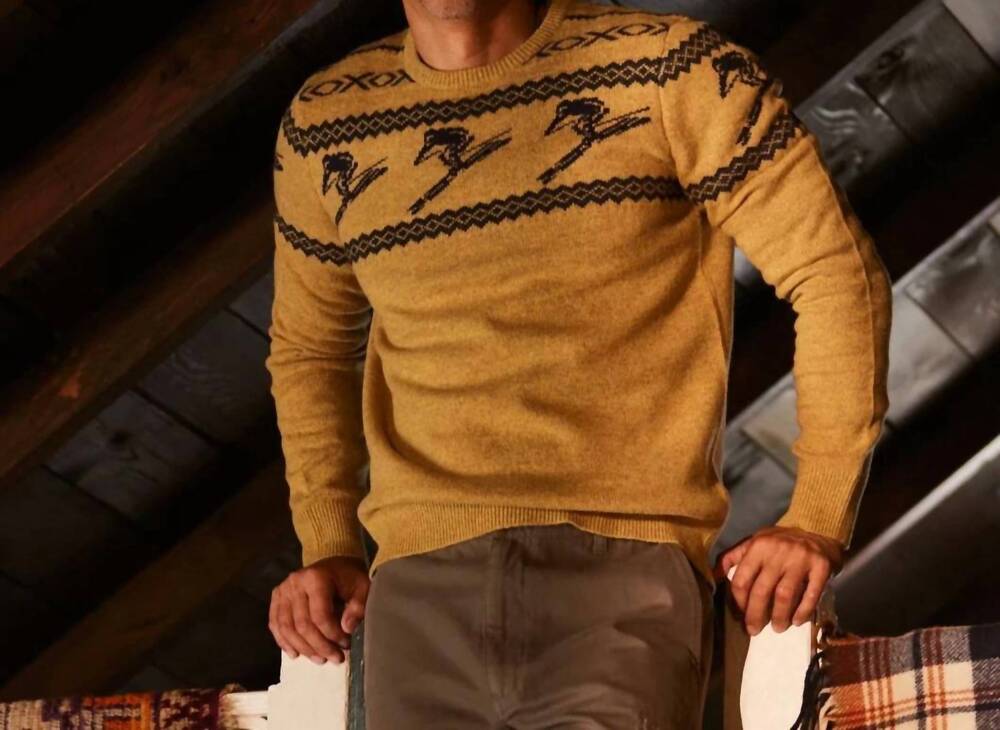 NEW GRAYERS retro ski crew neck sweater in mustard